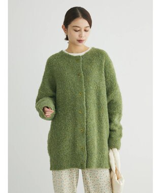 Green Parks ブークレゆるニットカーディガン Green