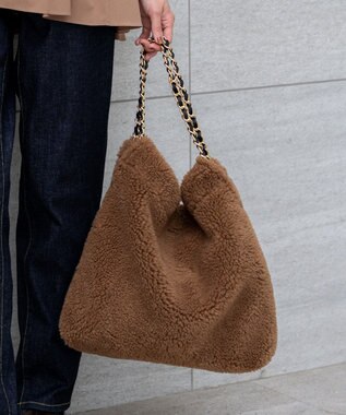 VIOLAｄ’ORO エコムートン チェーンショルダー トートバッグ