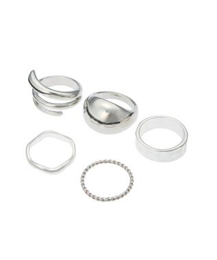 AMERICAN HOLIC ５ＳＥＴメタルリング Silver