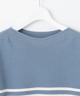 J.PRESS LADIES 【洗える】LINKS WG ホールガーメント ニット ブルー×オフ系