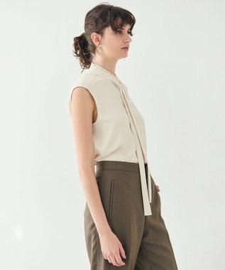 BEIGE， 【洗える】EVA / ボウタイブラウス Sheer Orange