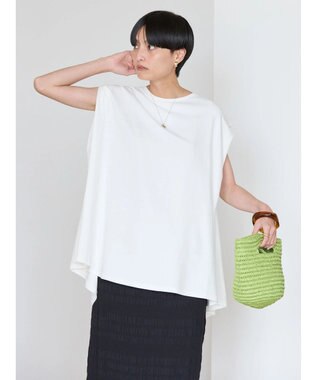 AMERICAN HOLIC 接触冷感フレンチスリーブカットチュニック Off White