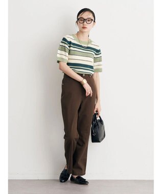 earth music&ecology カラーフレアパンツ Dark Brown