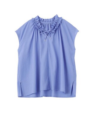 YECCA VECCA ギャザーリボンブラウス Blue