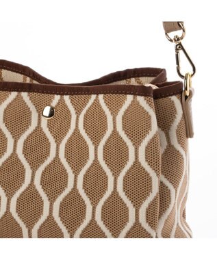UNBILLION カシュカシュ cachecache / 柄アソートジャガード三つ口ショルダーバッグ ベージュ