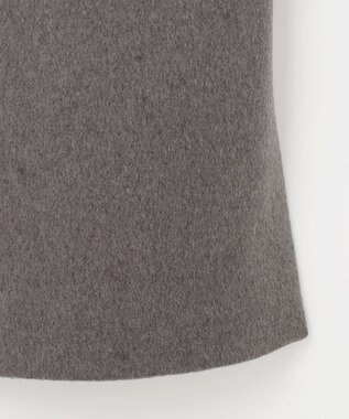 ANY 【防風裏地】ウールブレンドノーカラーコート チャコール