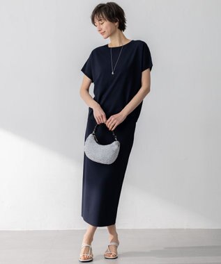 23区 S 【WEB&一部店舗限定/洗える】レーヨンポリエステルストレッチ タイト スカート ネイビー系