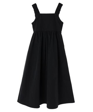 Green Parks ａ．肩ひもギャザーノースリワンピース Black