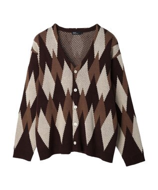 CRAFT STANDARD BOUTIQUE 【男女兼用】アーガイル柄カーディガン Dark Brown