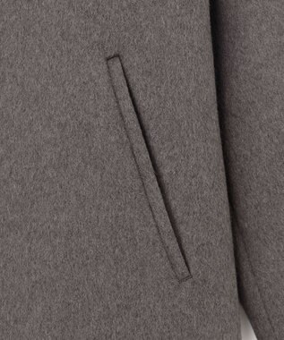 ANY 【防風裏地】ウールブレンドノーカラーコート チャコール