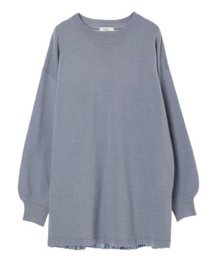 earth music&ecology バックヘムプリーツチュニック Blue