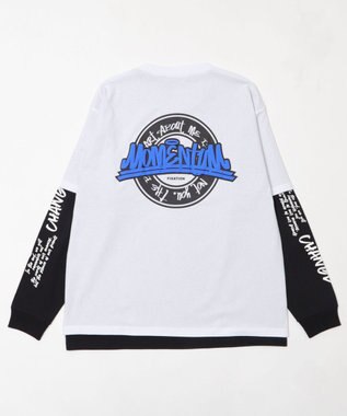 WEGO 【2点セット】アクセ付きアンサンブルグラフィックT（長袖） ホワイト