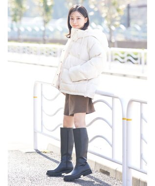 earth music&ecology フーディー中綿ブルゾン Ivory