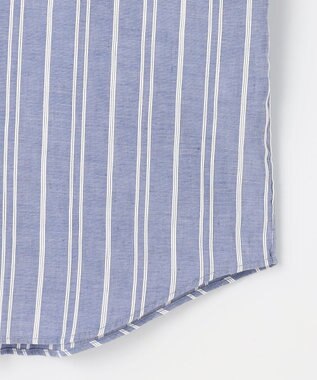 JOSEPH ABBOUD 【キングサイズ・清涼・リネンブレンド】コットンリネン ボイルコード　半袖 シャツ サックスブルー系1
