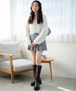 WEGO 【SCHOOLITEM】プリーツスカパン グレーチェック1