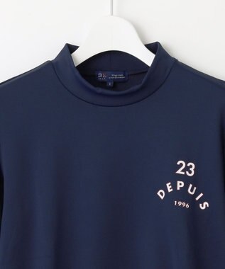 23区GOLF 【WOMEN】ライトダンボール モックネックシャツ ネイビー系