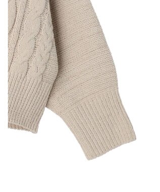 earth music&ecology ベロアモールケーブルカーディガン Beige