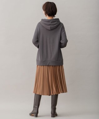 自由区 【洗える】ロイヤルサテン プリーツスカート キャメル系