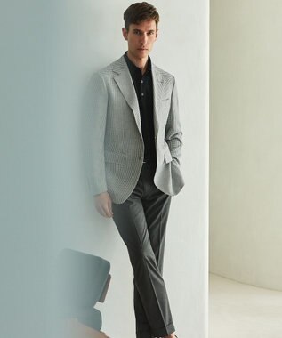 GOTAIRIKU 毎日の仕事着に【洗濯機可】テーラード DRESS BIZ ニットポロ ブラック系