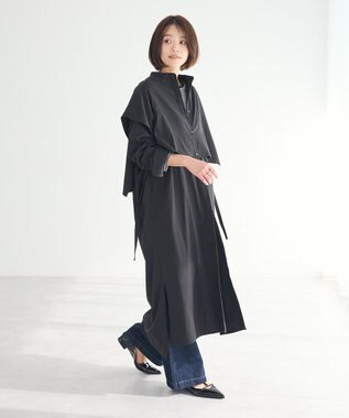 CRAFT STANDARD BOUTIQUE レイヤード風シャツワンピース Black
