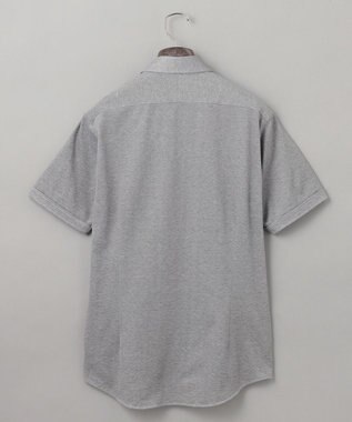 GOTAIRIKU 【吸汗速乾】クールマックス鹿の子 半袖ビズシャツ_ボタンダウン ライトグレー系