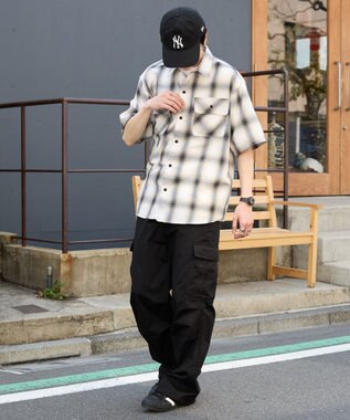 WEGO 【ユニセックス着用ITEM/SMLサイズ展開】オンブレチェックシャツ（SS） 柄2