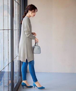 Tiaclasse L 【洗える】リラックス感のあるラグランスリーブニット グレージュ