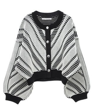 Green Parks ・ＥＬＥＮＣＡＲＥ　ＤＵＥ　ジャカードカーディガン Off White