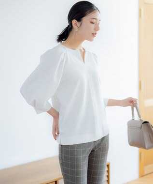 組曲 L タックスリーブカルゼ カットソー アイボリー系