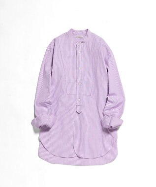 LENO  CANDY STRIPE BAND COLLAR  SHIRTS / ストライプバンドカラーシャツ PINK