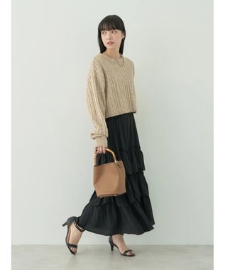 earth music&ecology ランダムティアードボリュームスカート Black