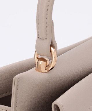 ANY SIS 【2WAY】スクエアミディトート バッグ ライトグレー