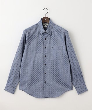 JOSEPH ABBOUD 【オーガニックコットン】フランネルペイズリー柄プリント シャツ サックスブルー系5