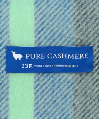 23区 【VERY掲載】カシミヤ チェック ストール ブルー系