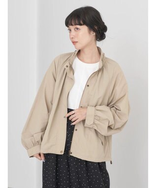 earth music&ecology スタンドフリルミリタリーブルゾン Beige