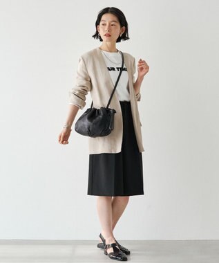 russet レザー巾着4WAYショルダーバッグ(CE-1454) Black