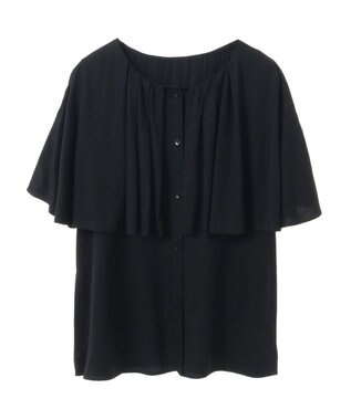 earth music&ecology ケープカラーブラウス Black