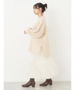 earth music&ecology フワフワＭＩＸヤーンチュニック Light Beige