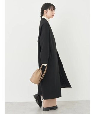 earth music&ecology Ｖネックノーカラーコート Black