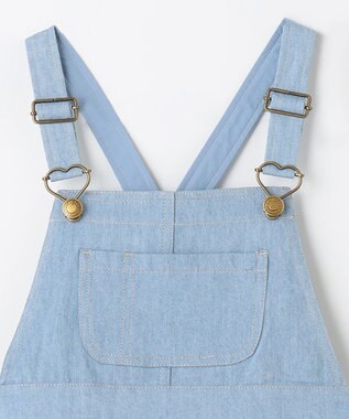 ANY KIDS チュール付き ジャンパースカート デニムブルー