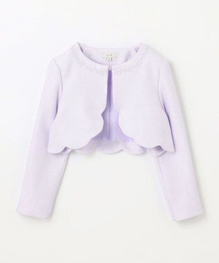 ANY KIDS 裾スカラップノーカラージャケット ラベンダー