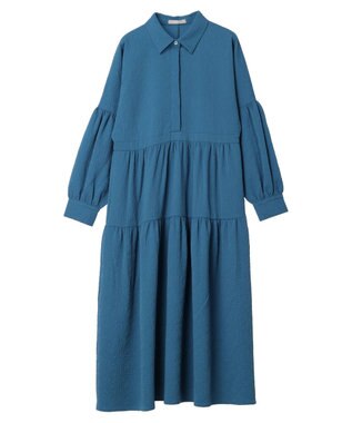 Green Parks armonia. ジャガードシャツワンピース Blue