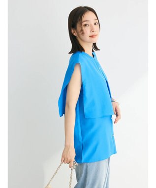 Green Parks レイヤードノースリーブブラウス Blue