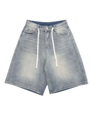 WEGO ブラストデニムハーフパンツ デニム淡色