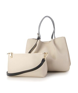 UNBILLION カシュカシュ cachecache / フェイクレザーショルダーバッグ付スクエアトート