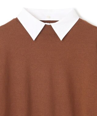 BEIGE， 【WEB限定】AMBRE / シャツカラー付きニット Camel