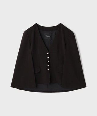 GRACE CONTINENTAL トリアセケープスリーブジャケット ブラック