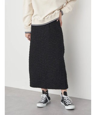 earth music&ecology ふくれジャガードナロースカート Black