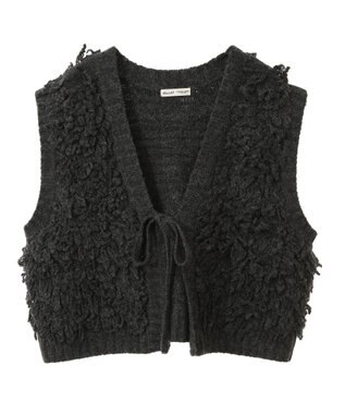 CRAFT STANDARD BOUTIQUE フリンジニットベスト Charcoal Gray