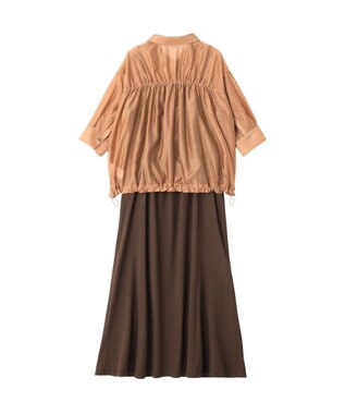 YECCA VECCA 【2点SET】シアーシャツ×Aラインキャミワンピース Terracotta